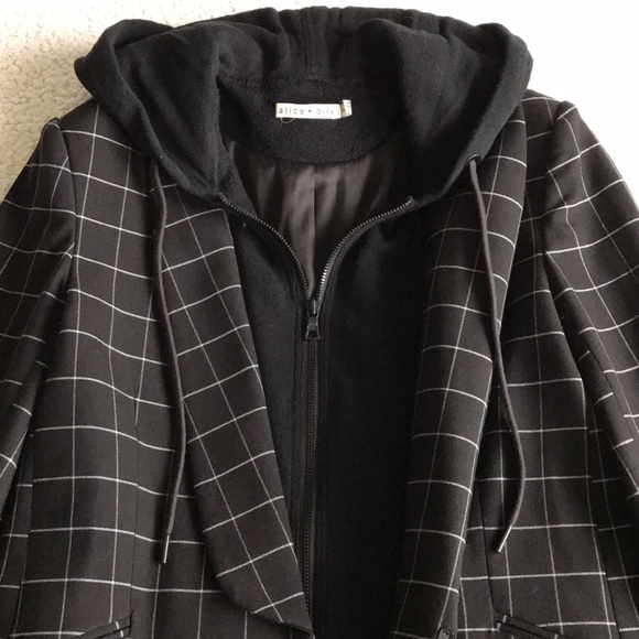 Alice + Olivia Skye layered look hooded blazer S - Picture 10 of 16
